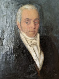 Portrait ancien huile sur toile décoration campagne