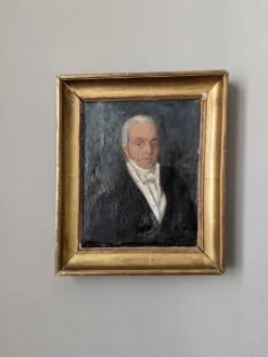Portrait ancien huile sur toile décoration campagne