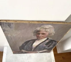 Portrait ancien signé Fernand Blondin daté 1932, huile sur toile vintage d'une femme