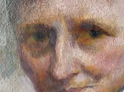Portrait ancien signé Fernand Blondin daté 1932, huile sur toile vintage d'une femme