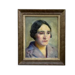 Portrait de femme moderniste, huile sur panneau, vers 1930