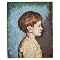 Portrait de garçon – huile sur toile - signé 