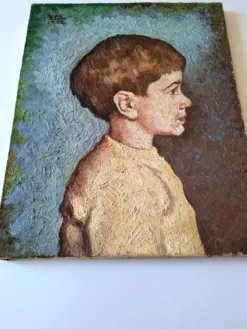 Portrait de garçon – huile sur toile - signé 