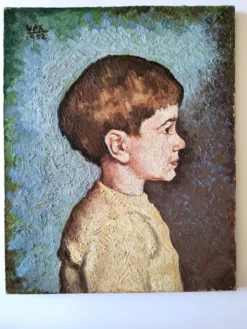 Portrait de garçon – huile sur toile - signé 