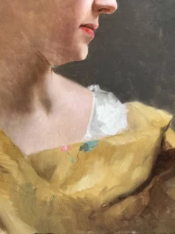 Portrait de jeune femme attribué à E. Pinchart