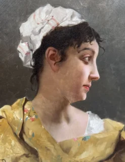 Portrait de jeune femme attribué à E. Pinchart