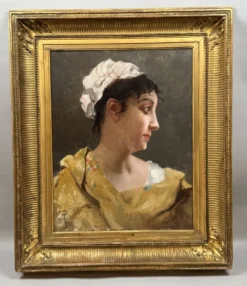 Portrait de jeune femme attribué à E. Pinchart