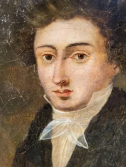 Portrait de jeune homme gentleman du 19e siècle antique
