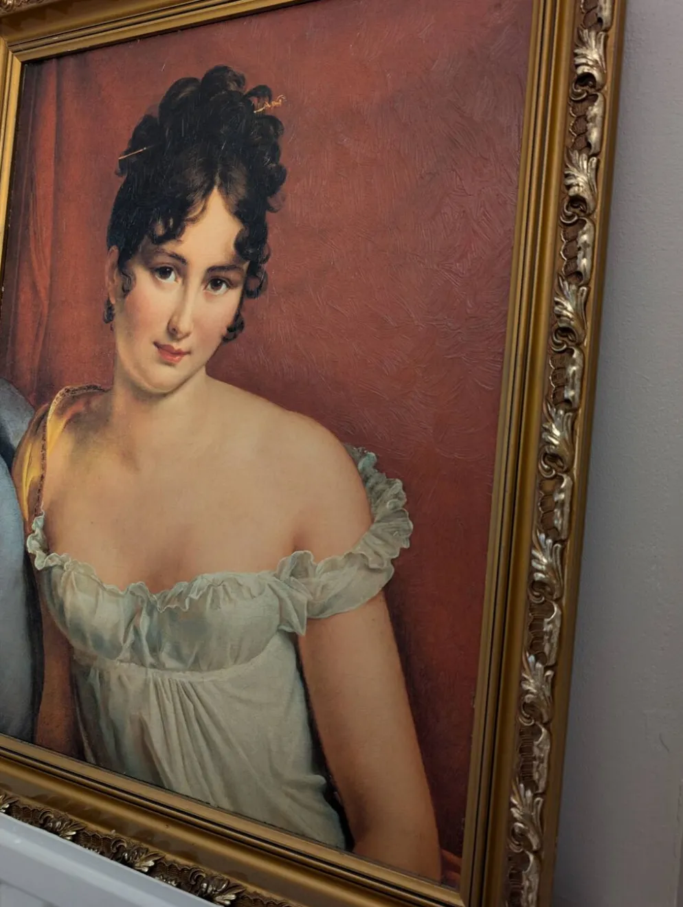 Portrait de Madame Récamier - reproduction François Gerard - cadre doré