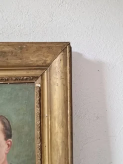 Portrait d'homme ancien cadre doré