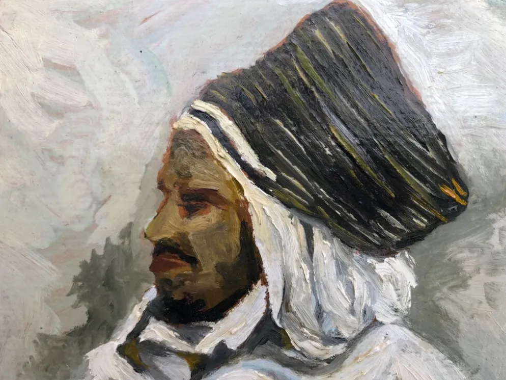 Portrait d'homme enturbanné