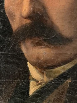 Portrait d'homme à l'huile sur toile XIXème, tableau ancien daté 1885