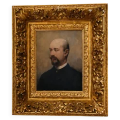 Portrait d’homme XIXe – A. Bellet, 1882 – Huile sur toile et superbe cadre
