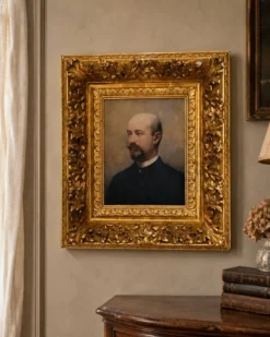 Portrait d’homme XIXe – A. Bellet, 1882 – Huile sur toile et superbe cadre