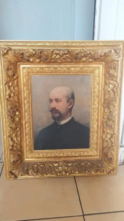 Portrait d’homme XIXe – A. Bellet, 1882 – Huile sur toile et superbe cadre
