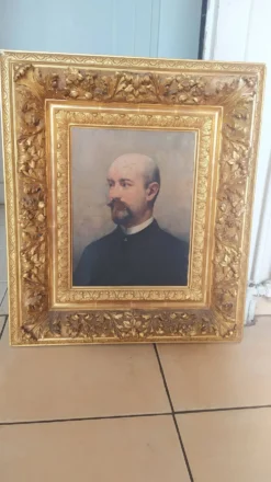 Portrait d’homme XIXe – A. Bellet, 1882 – Huile sur toile et superbe cadre