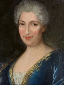 Portrait d’une dame de qualité, huile sur toile, XVIIIème siècle