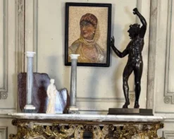 Portrait d’une dame en mosaïque de marbre dans le goût de l’antique, vers 1880