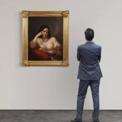Portrait d'une dame signé N. Schiavoni et daté de 1842