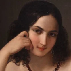 Portrait d'une dame signé N. Schiavoni et daté de 1842