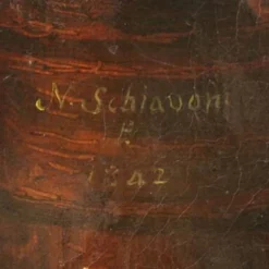 Portrait d'une dame signé N. Schiavoni et daté de 1842