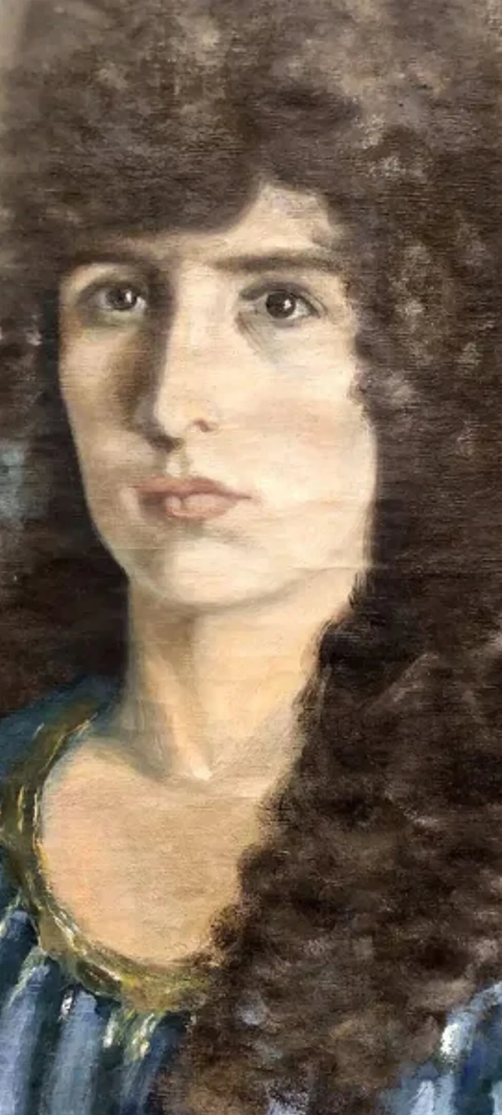 Portrait d'une femme sur toile, début du 20e siècle, signé