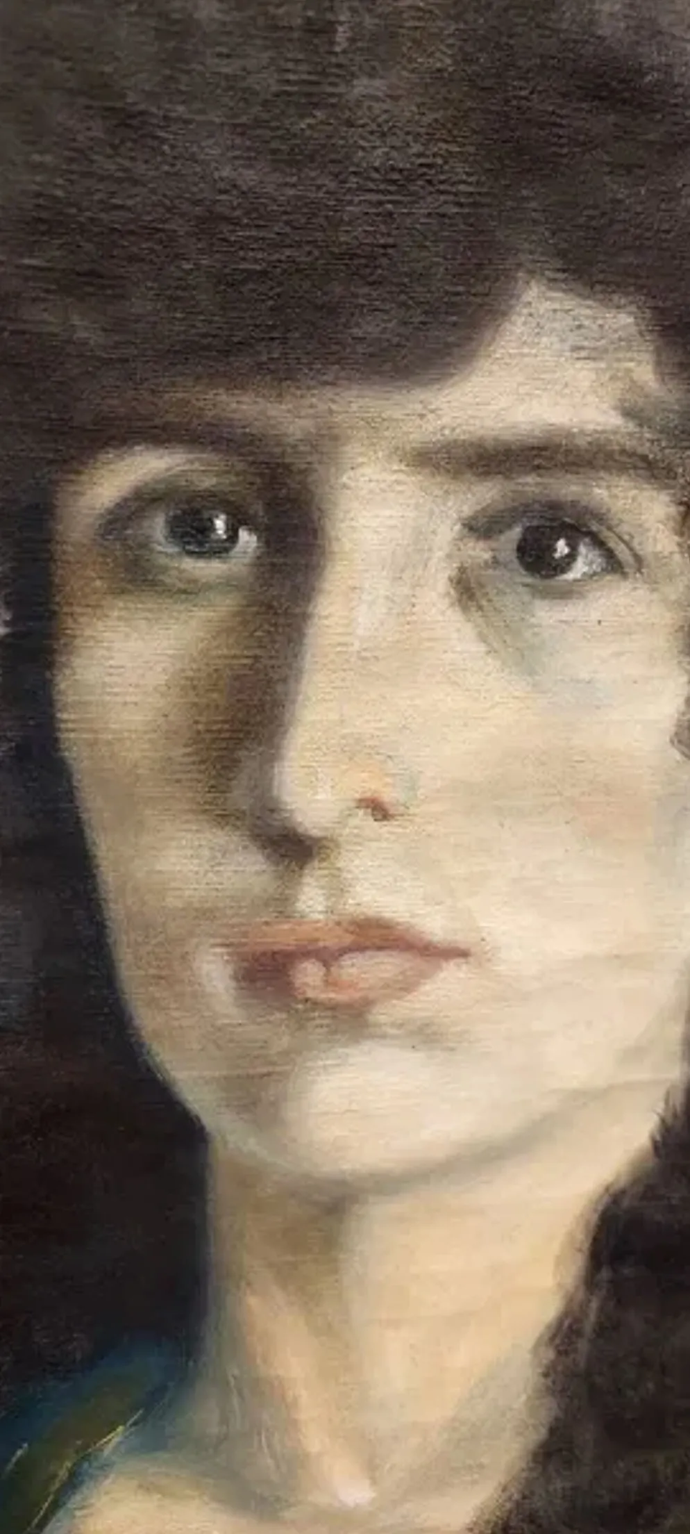 Portrait d'une femme sur toile, début du 20e siècle, signé