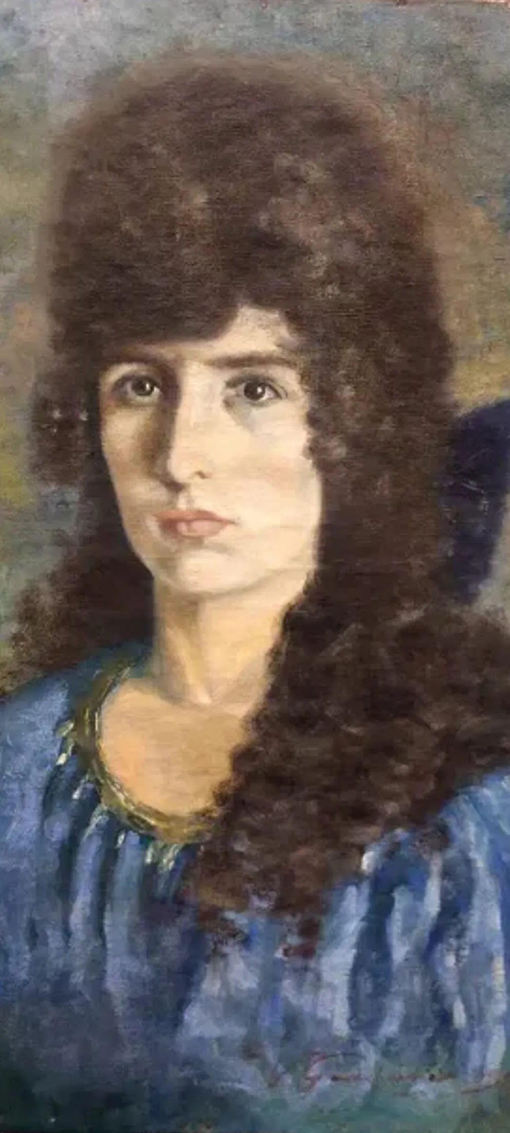 Portrait d'une femme sur toile, début du 20e siècle, signé