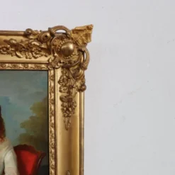 Portrait d'une jeune femme avec un livre, huile sur toile, Italie, 19e siècle