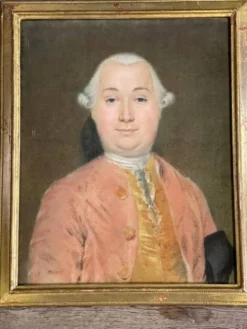 Portrait d’un gentilhomme, pastel sur papier XVIIIème siècle