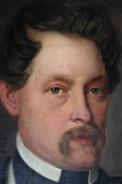 Portrait d'un gentleman élégant - Peinture à l'huile du XIXe siècle