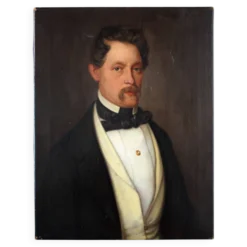 Portrait d'un gentleman élégant - Peinture à l'huile du XIXe siècle