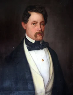 Portrait d'un gentleman élégant - Peinture à l'huile du XIXe siècle