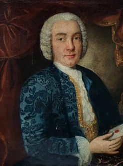Portrait d'un jeune homme aristocratique français - Peinture à l'huile du XVIIIe siècle