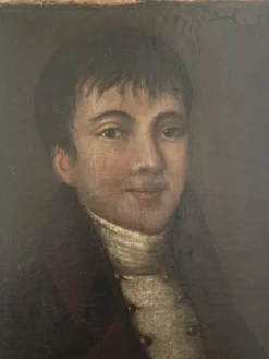Portrait fin 18e jeune homme époque directoire huile sur toile