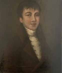 Portrait fin 18e jeune homme époque directoire huile sur toile