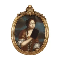 Portrait féminin à l’huile sur toile, Italie, XVIIIe siècle