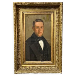 Portrait homme aux yeux bleus XIXe
