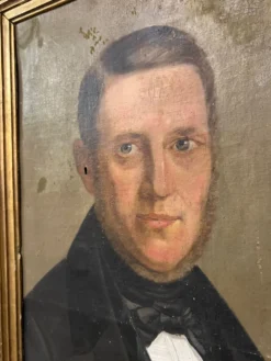 Portrait homme aux yeux bleus XIXe