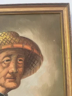 Portrait huile sur bois