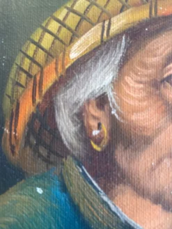 Portrait huile sur bois