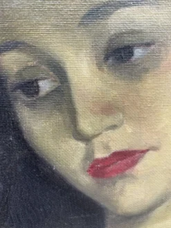 Portrait à l'huile d'une jeune femme par Jean Hynderick