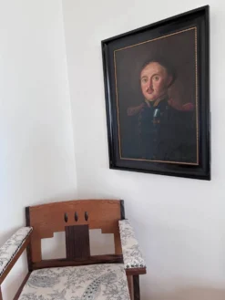 Portrait, peinture à l'huile antique d'un officier