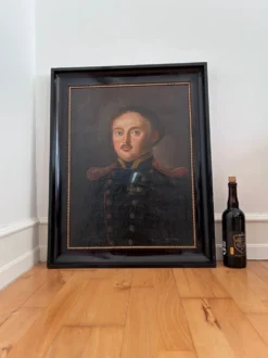 Portrait, peinture à l'huile antique d'un officier