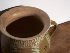 Pot ancien en céramique populaire vernissée – Europe centrale, vers 1930
