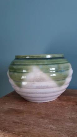 Pot de fleur, jardinière en terre cuite émaillée