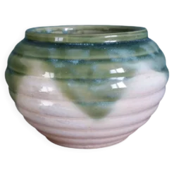 Pot de fleur, jardinière en terre cuite émaillée
