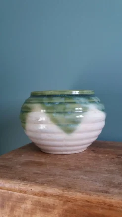 Pot de fleur, jardinière en terre cuite émaillée