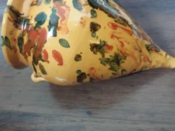 Pot jarre en terre cuite, jaspé, poterie provençale ou catalane à suspendre