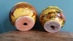 Pots de fleur, poterie provençale en terre cuite émaillée